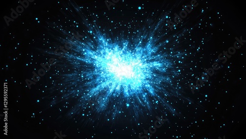 Abstract digital explosion in space