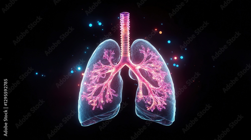 A Vibrant Detailed Anatomical Illustration Of Human Lungs In Color A Vibrant Detailed Anatomical Illustration Of Human Lungs In Color