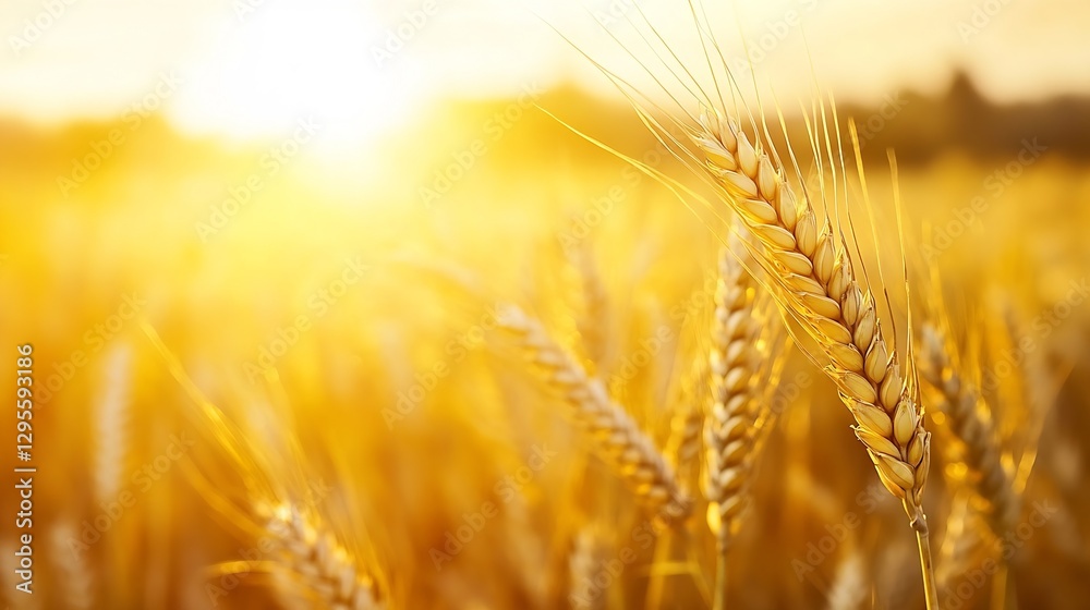 Golden wheat field basking in sunlight capturing the essence of agriculture and natural beauty : Generative AI Golden wheat field basking in sunlight capturing the essence of agriculture and natural beauty : Generative AI