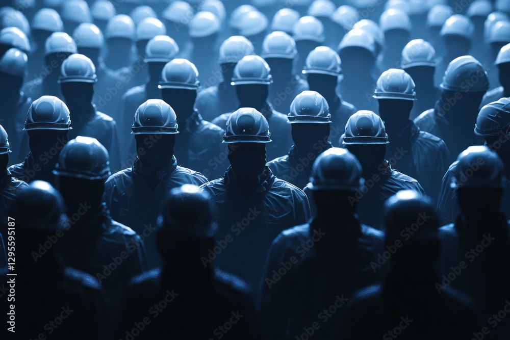 Obraz premium AI's role in labor dynamics questioned with strike prediction app.