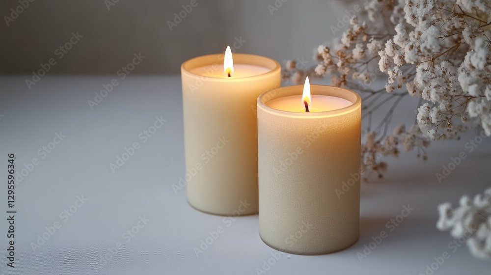 Unique modern farmhouse candles in professional studio setting with white background