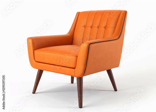 orange chair isolated on white background