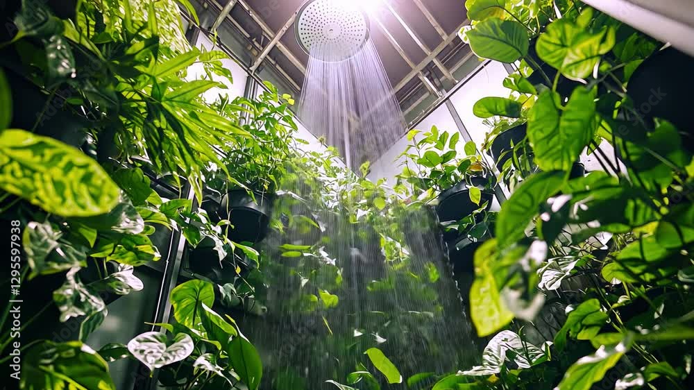 Vertical garden with Luxurious indoor rain shower