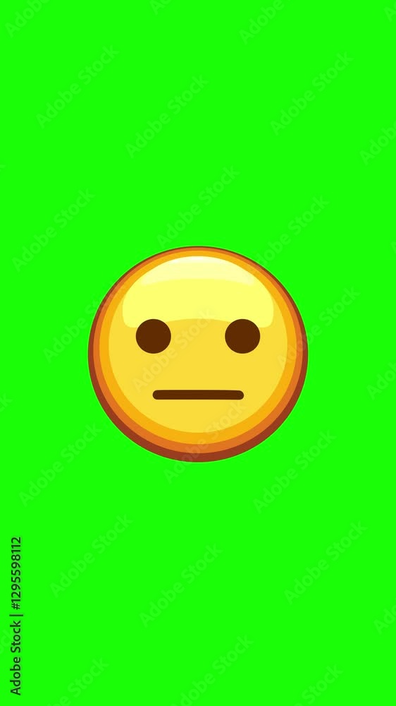 Frowning face emoji animated on a green screen Frowning face emoji animated on a green screen