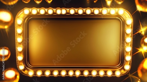 Wallpaper Mural A golden illuminated sign with bright surrounding decorative lights Torontodigital.ca