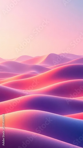 abstract landscape with gradient colors and smooth shapes, degrading, landscape