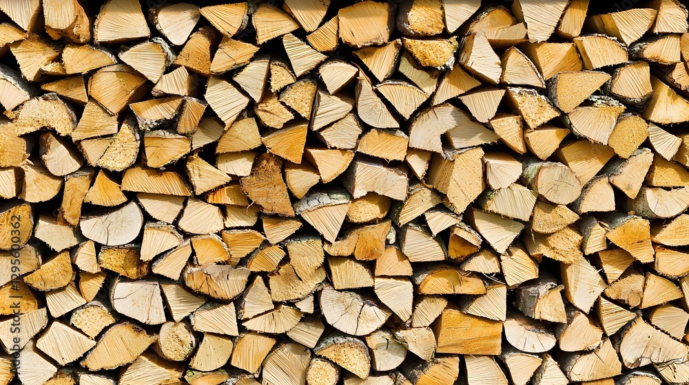 Stacked Firewood Logs Arranged in a Neat Pattern Displaying Natural Wood Texture Stacked Firewood Logs Arranged in a Neat Pattern Displaying Natural Wood Texture