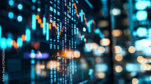 Wallpaper Mural Abstract close up of financial data displayed on digital screen with colorful graphs and numbers : Generative AI Torontodigital.ca