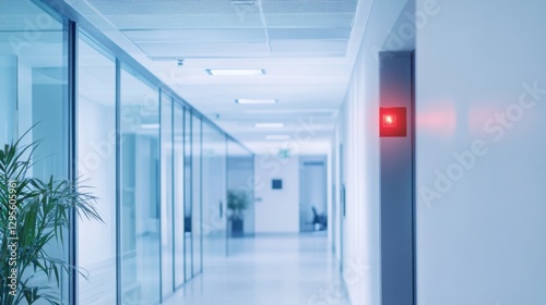 Obraz na płótnie Heat detection for inspecting fire safety systems in offices. Featuring diagnostics and safety checks w salonie