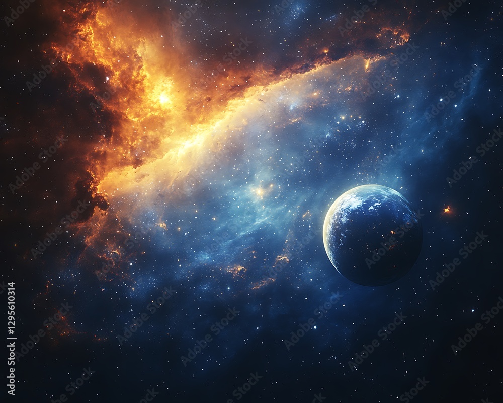 Obraz premium Planet Nebula Cosmic Space Background