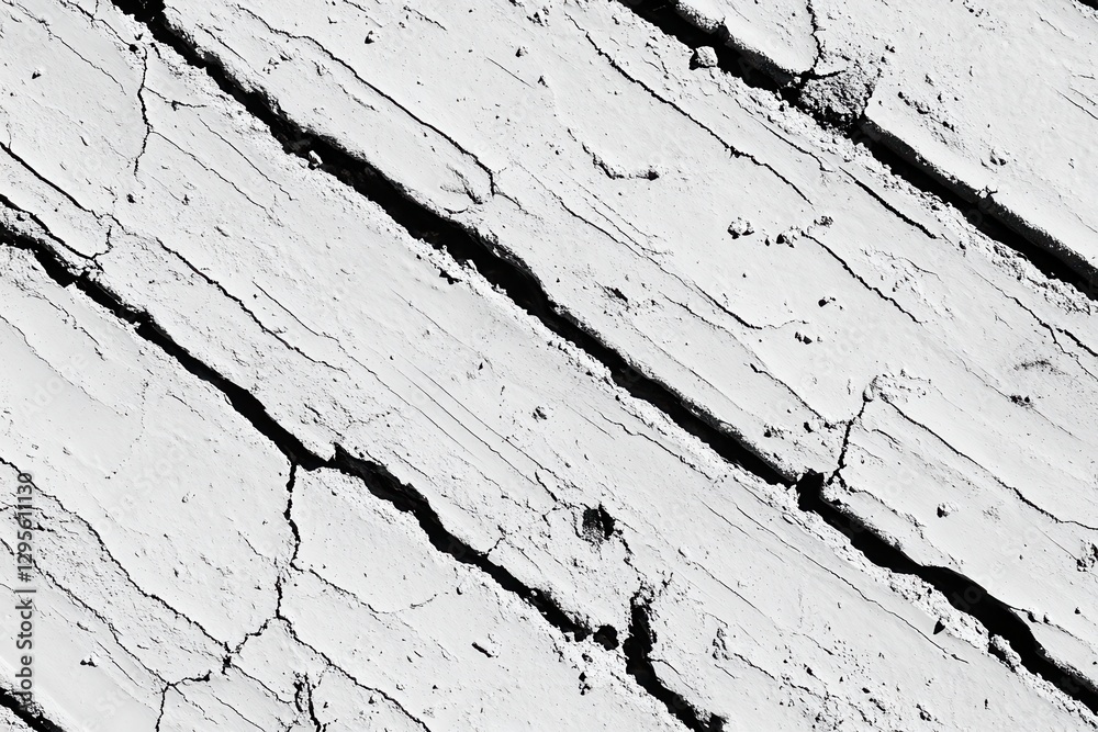 Obraz premium Cracked white paint, wood texture, close-up, outdoors, background blur