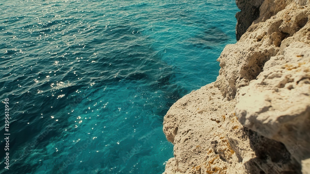 Turquoise Ocean Meets SunKissed Cliffs A Coastal View Turquoise Ocean Meets SunKissed Cliffs A Coastal View