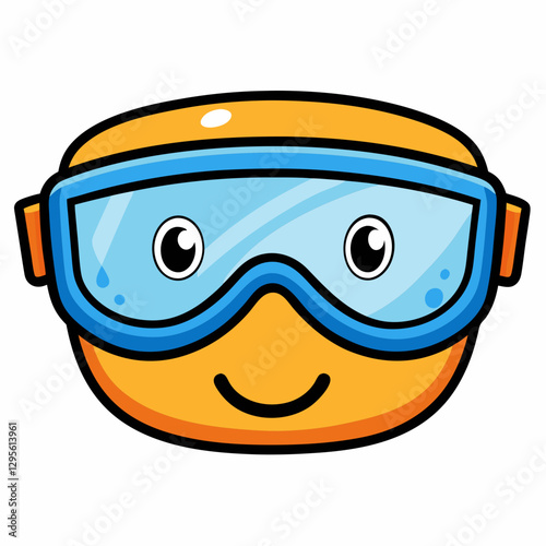 Safety Goggles icon with smiling face illustration