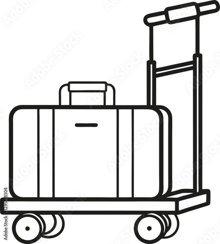 A set of isolated suitcases on a white background represents travel baggage for a trip or vacation