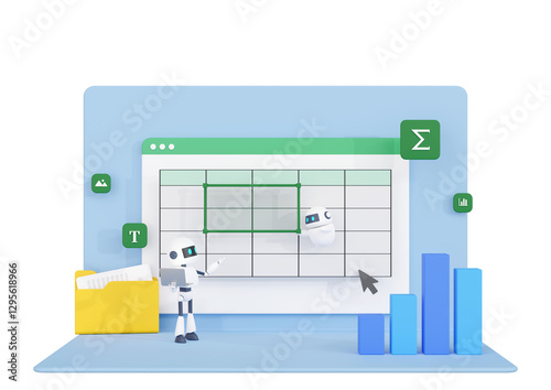 Obraz na płótnie 3DCG｜RPAツール（Robotic Process Automation）で業務を自動化し生産性