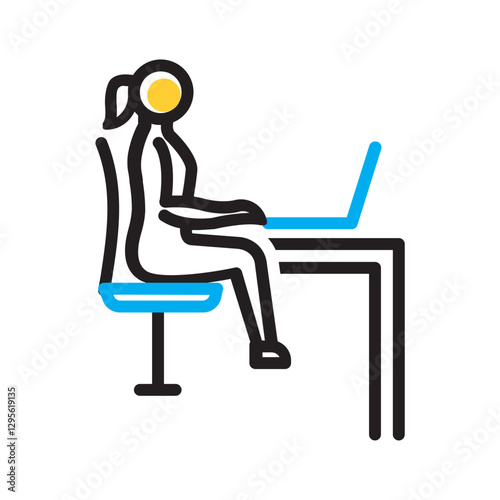 Vector multi color icon for Ergonomics
