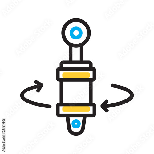 Vector multi color icon for Rotatory actuator