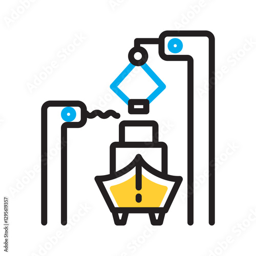 Vector multi color icon for Ship building