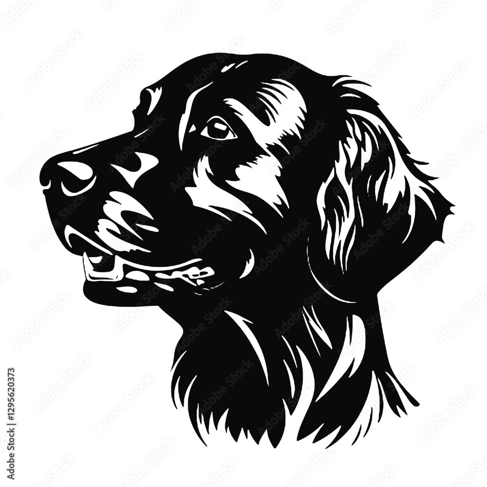 Obraz premium Black Silhouette of a Golden Retriever 