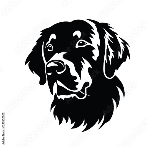 Black Silhouette of a Golden Retriever 