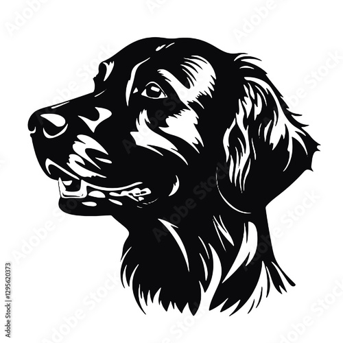 Black Silhouette of a Golden Retriever 