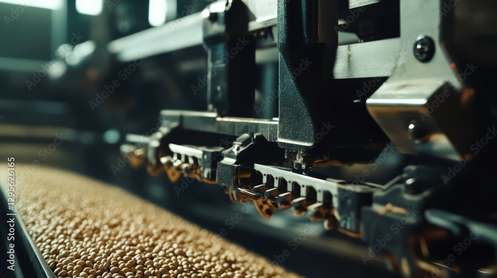Fototapeta premium Close-up of rapeseed harvesting technology showcasing precision in modern agriculture