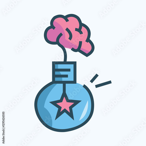 Idea Icon Design in Color Style