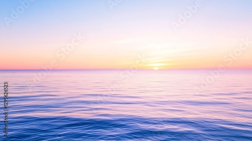 Beautiful ocean sunset with soft colors creating a tranquil seascape at twilight : Generative AI
