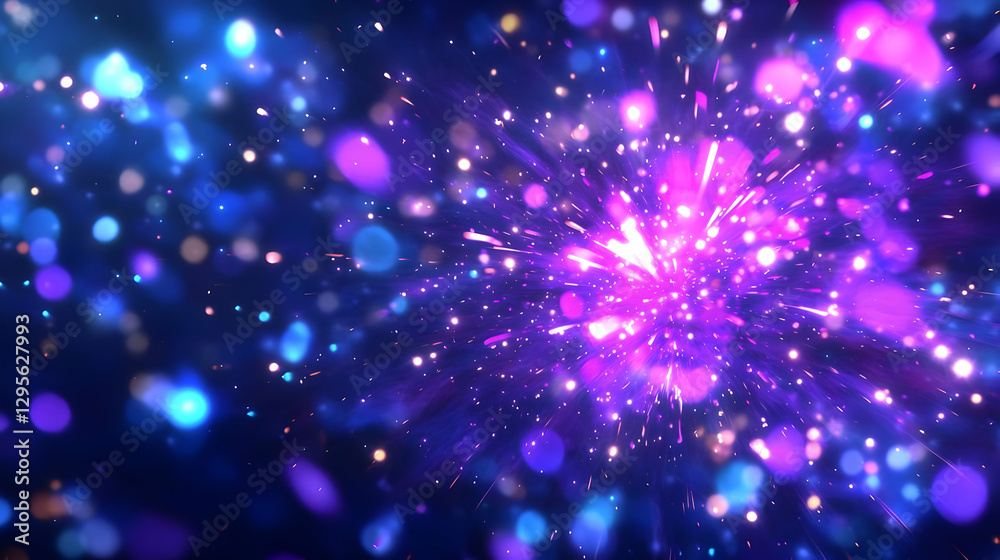 Fototapeta premium Vibrant Abstract Background with Colorful Light Particles Explosion