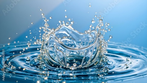 Crystal Clear Water Splash with Droplets in Motion