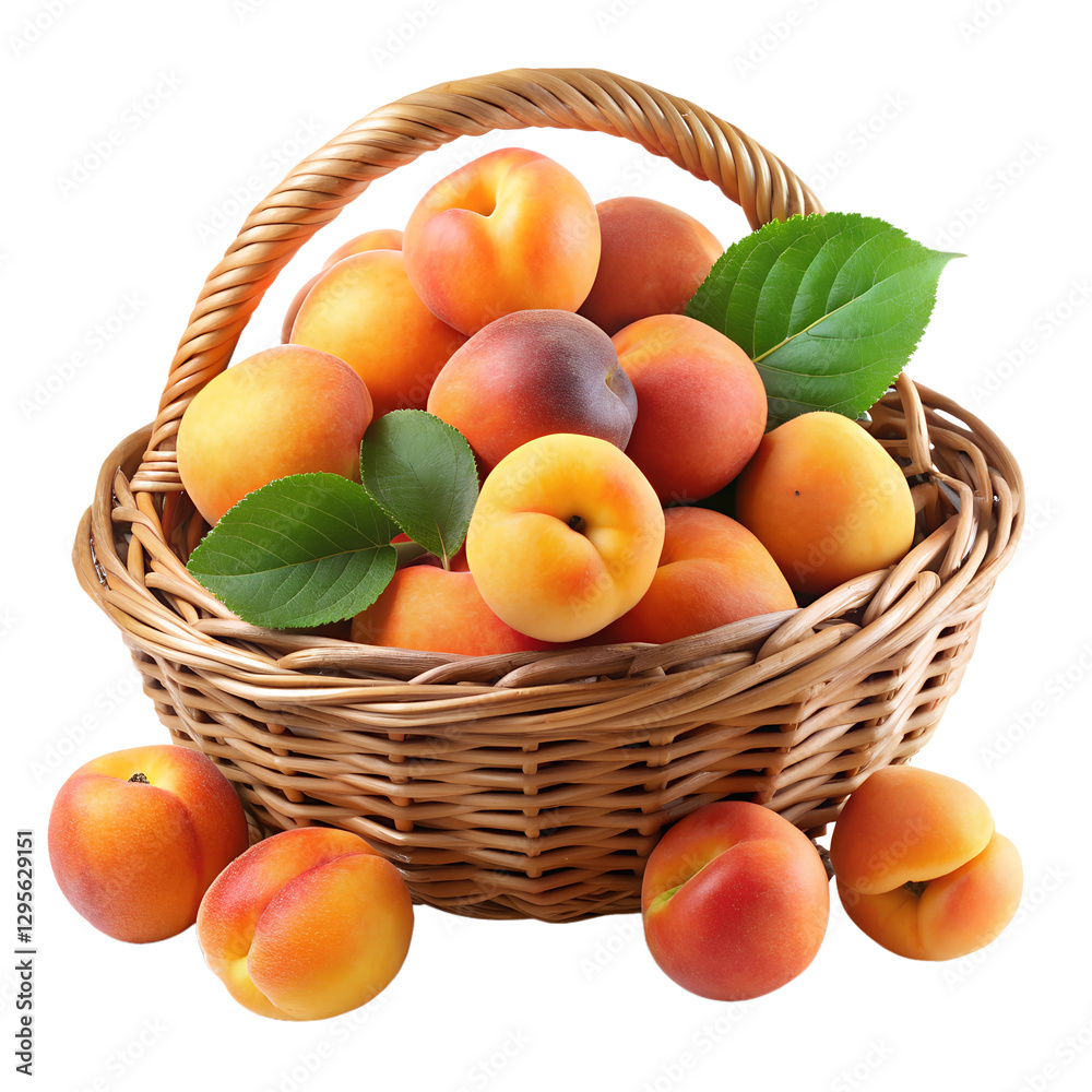 Ripe Apricots in Wicker Basket Summer Fruit Still Life Photography Ripe Apricots in Wicker Basket Summer Fruit Still Life Photography