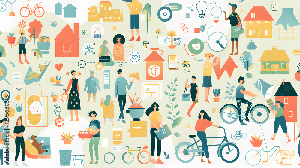 Illustration of the Diverse Benefits and Spheres of a Shared Economy Illustration of the Diverse Benefits and Spheres of a Shared Economy