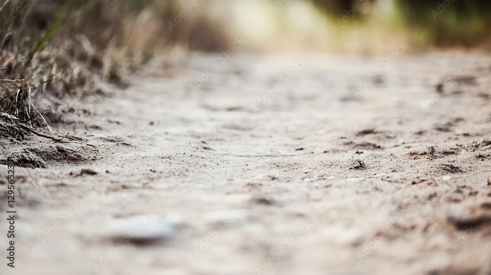 Close up view of a sandy path surrounded by natural greenery highlighting earth tones : Generative AI Close up view of a sandy path surrounded by natural greenery highlighting earth tones : Generative AI