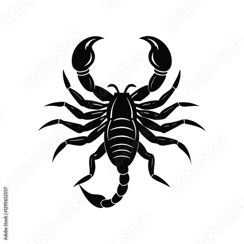 Scorpion silhouette isolated on white background