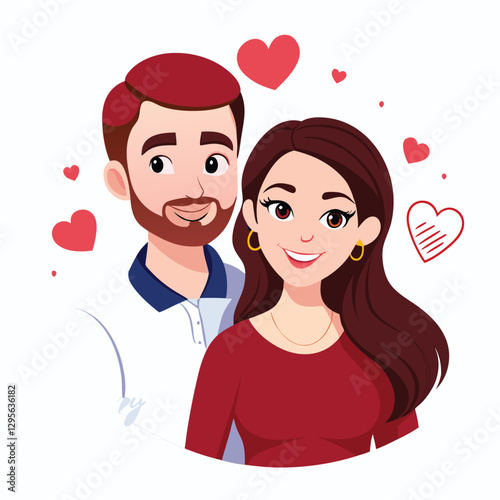 Couple couple together in happy valentines day