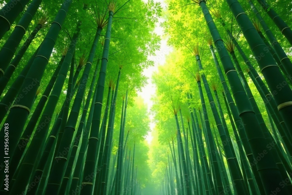 Dense bamboo canopy, soft light, smooth texture , oriental, plant, green background Dense bamboo canopy, soft light, smooth texture , oriental, plant, green background