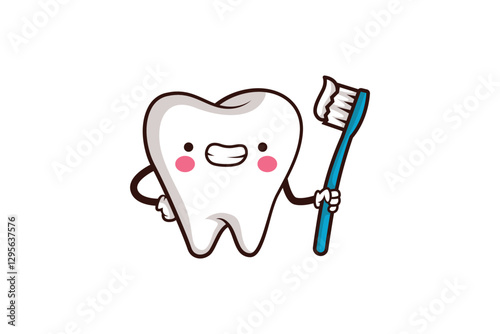 Cute Teeth Character Illustration