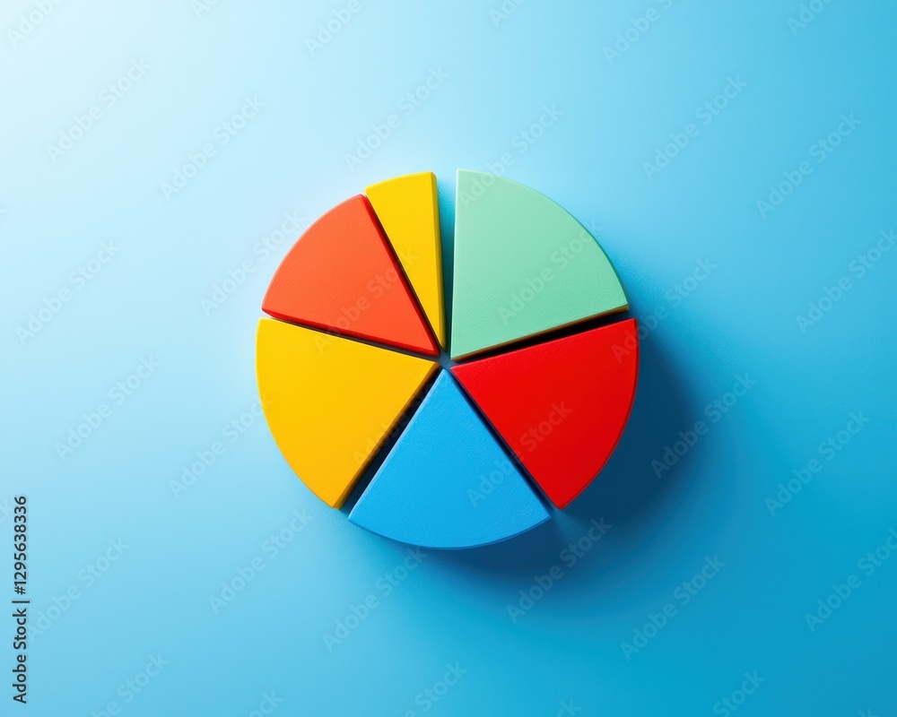 Colorful Pie Chart Segments on Light Background Colorful Pie Chart Segments on Light Background
