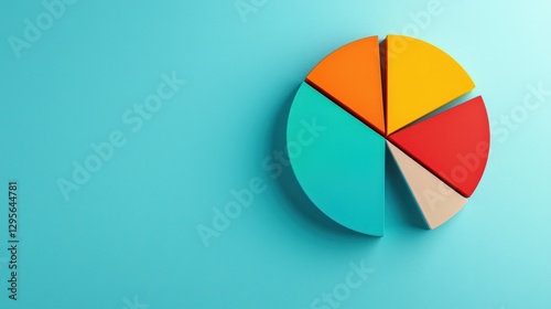 Free Download Colorful Pie Chart on a Teal Background - GFXLoad