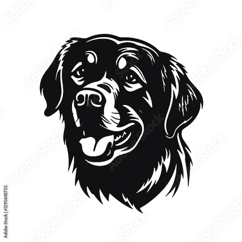 Simple Silhouette of Golden Retriever Dog Breed