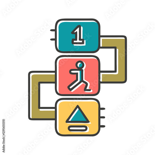 Step Counter icon with runner and arrows in colorful design