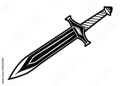 Silhouette of Dagger isolated on a white background