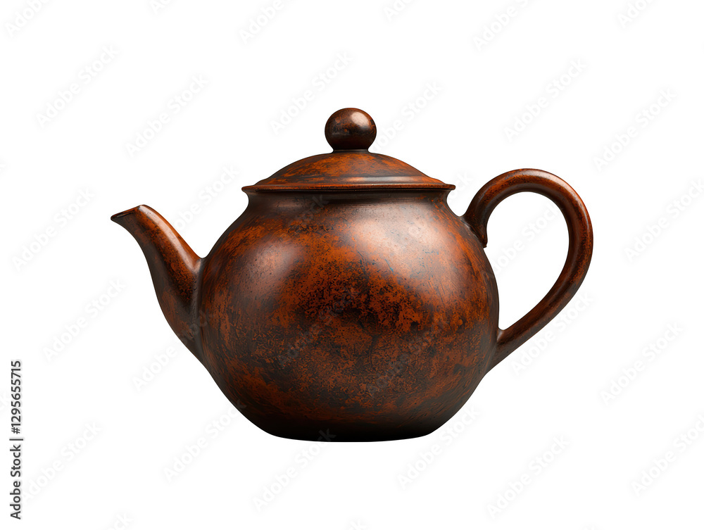 A smooth, rounded teapot with a lid and handle, showcasing a rich brown color and elegant design. A smooth, rounded teapot with a lid and handle, showcasing a rich brown color and elegant design.