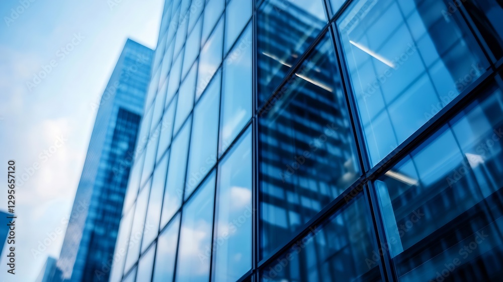 Modern glass skyscrapers reflecting the sky showcasing urban architecture in a bustling city : Generative AI Modern glass skyscrapers reflecting the sky showcasing urban architecture in a bustling city : Generative AI
