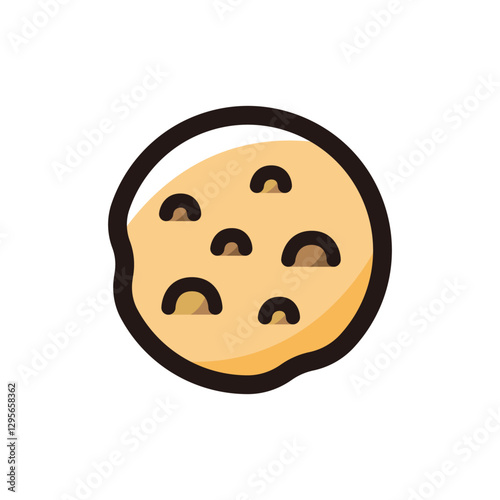 Pita bread illustration icon.Simple vector outline, clipart for graphic design.