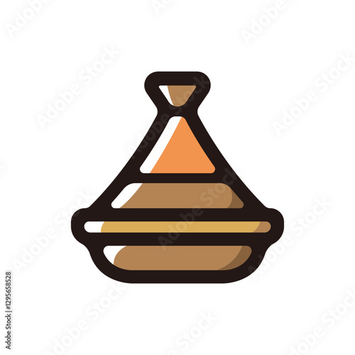 Tajine illustration icon.Simple vector outline, clipart for graphic design.