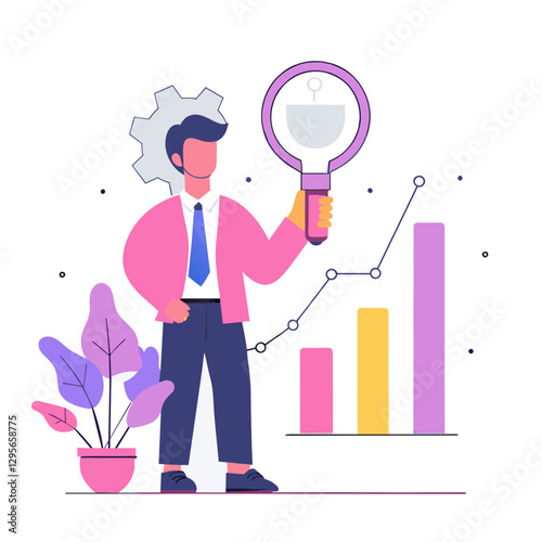 business man with chart