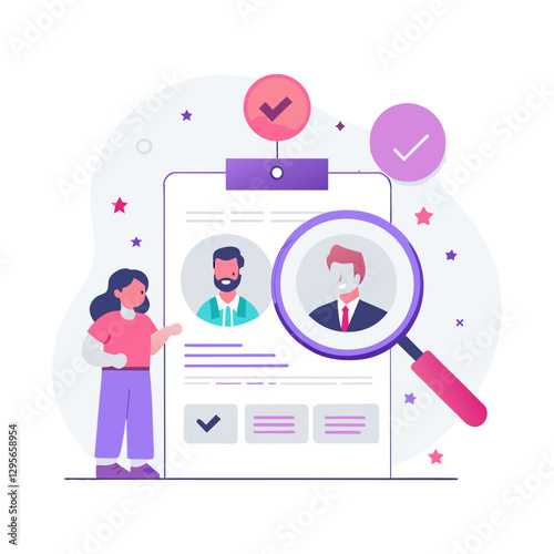 Online job portal with candidate profiles and search bar representing talent search
