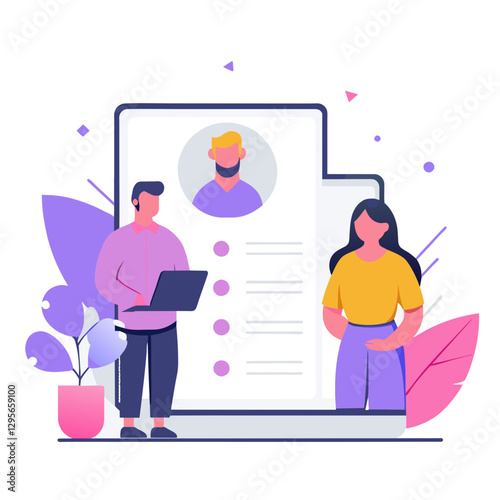  Corporate hiring and recruitment concept with resume and checklist representing talent acquisition