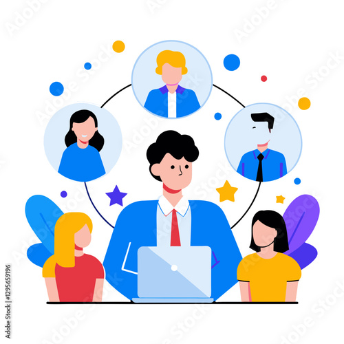 Diverse team in a roundtable business meeting illustrating leadership, decision-making